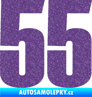 Samolepka Startovní číslo 55 typ 2   Ultra Metalic fialová