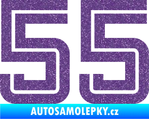 Samolepka Startovní číslo 55 typ 7 Ultra Metalic fialová