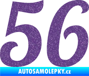 Samolepka Startovní číslo 56 typ 3 Ultra Metalic fialová
