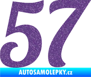 Samolepka Startovní číslo 57 typ 3 Ultra Metalic fialová