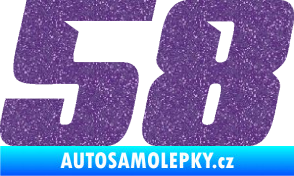 Samolepka Startovní číslo 58 typ 6 Ultra Metalic fialová