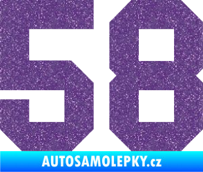 Samolepka Startovní číslo 58 Ultra Metalic fialová