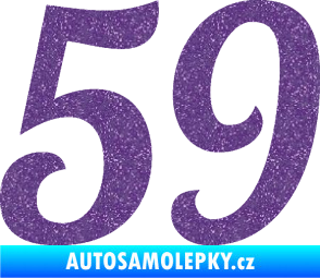Samolepka Startovní číslo 59 typ 3 Ultra Metalic fialová