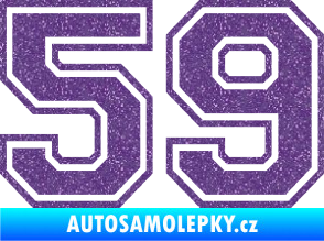 Samolepka Startovní číslo 59 typ 4 Ultra Metalic fialová