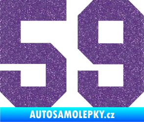 Samolepka Startovní číslo 59 Ultra Metalic fialová