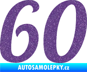Samolepka Startovní číslo 60 typ 3 Ultra Metalic fialová