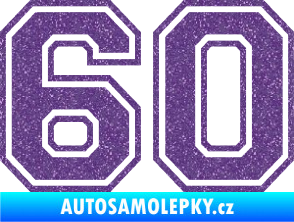 Samolepka Startovní číslo 60 typ 4 Ultra Metalic fialová