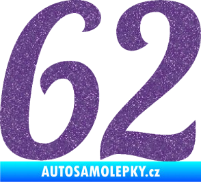 Samolepka Startovní číslo 62 typ 3 Ultra Metalic fialová