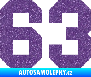 Samolepka Startovní číslo 63 Ultra Metalic fialová