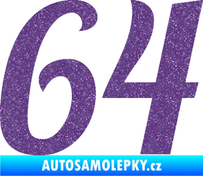 Samolepka Startovní číslo 64 typ 3 Ultra Metalic fialová