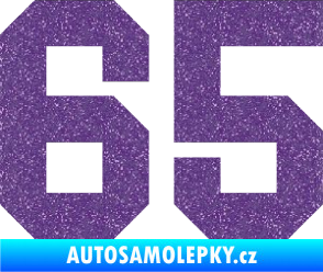 Samolepka Startovní číslo 65 Ultra Metalic fialová