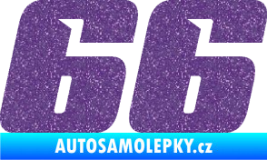 Samolepka Startovní číslo 66 typ 6 Ultra Metalic fialová