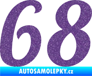 Samolepka Startovní číslo 68 typ 3 Ultra Metalic fialová