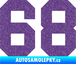 Samolepka Startovní číslo 68 Ultra Metalic fialová
