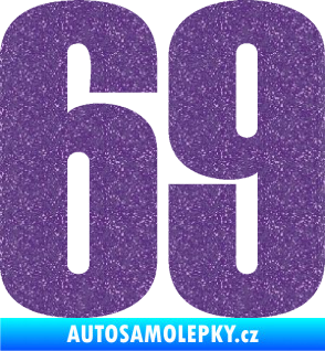 Samolepka Startovní číslo 69 typ 2        Ultra Metalic fialová