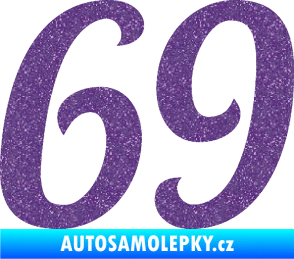 Samolepka Startovní číslo 69 typ 3 Ultra Metalic fialová