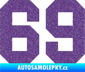 Samolepka Startovní číslo 69 Ultra Metalic fialová