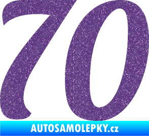 Samolepka Startovní číslo 70 typ 3  Ultra Metalic fialová