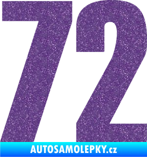 Samolepka Startovní číslo 72 typ 2   Ultra Metalic fialová