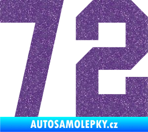 Samolepka Startovní číslo 72 Ultra Metalic fialová
