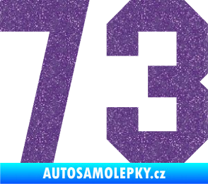 Samolepka Startovní číslo 73 Ultra Metalic fialová