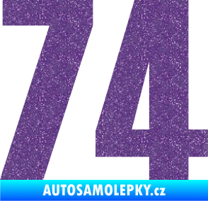Samolepka Startovní číslo 74 typ 2     Ultra Metalic fialová