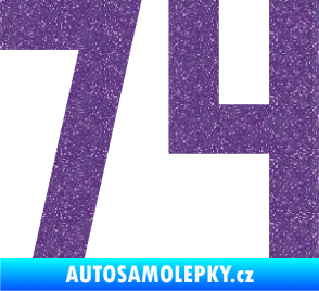 Samolepka Startovní číslo 74 Ultra Metalic fialová