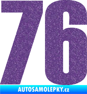 Samolepka Startovní číslo 76 typ 2       Ultra Metalic fialová