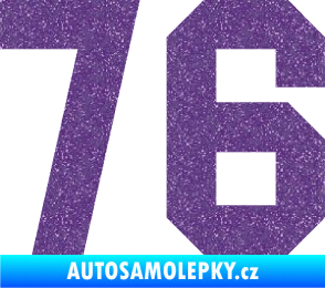 Samolepka Startovní číslo 76 Ultra Metalic fialová