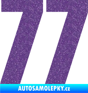 Samolepka Startovní číslo 77 typ 2        Ultra Metalic fialová
