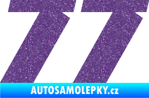 Samolepka Startovní číslo 77 typ 6 Ultra Metalic fialová