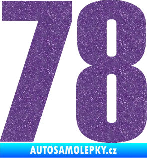 Samolepka Startovní číslo 78 typ 2         Ultra Metalic fialová