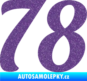 Samolepka Startovní číslo 78 typ 3   Ultra Metalic fialová