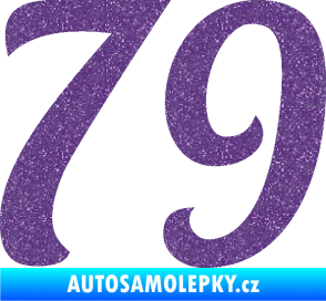 Samolepka Startovní číslo 79 typ 3   Ultra Metalic fialová
