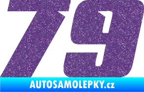 Samolepka Startovní číslo 79 typ 6 Ultra Metalic fialová
