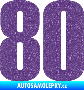 Samolepka Startovní číslo 80 typ 2           Ultra Metalic fialová