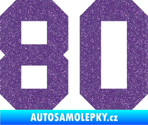 Samolepka Startovní číslo 80 Ultra Metalic fialová