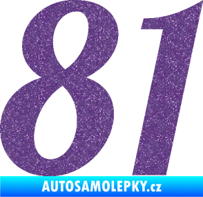 Samolepka Startovní číslo 81 typ 3   Ultra Metalic fialová