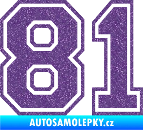 Samolepka Startovní číslo 81 typ 4 Ultra Metalic fialová