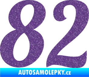 Samolepka Startovní číslo 82 typ 3   Ultra Metalic fialová