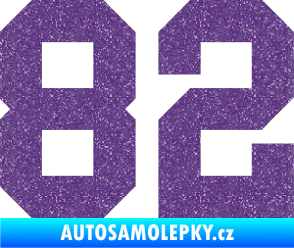 Samolepka Startovní číslo 82 Ultra Metalic fialová