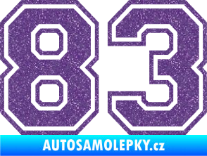 Samolepka Startovní číslo 83 typ 4 Ultra Metalic fialová
