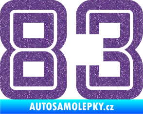 Samolepka Startovní číslo 83 typ 7 Ultra Metalic fialová