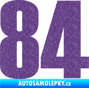 Samolepka Startovní číslo 84 typ 2    Ultra Metalic fialová