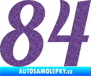 Samolepka Startovní číslo 84 typ 3  Ultra Metalic fialová