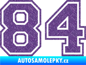 Samolepka Startovní číslo 84 typ 4 Ultra Metalic fialová