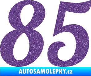 Samolepka Startovní číslo 85 typ 3   Ultra Metalic fialová
