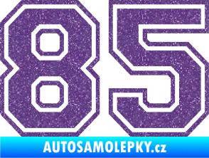 Samolepka Startovní číslo 85 typ 4 Ultra Metalic fialová