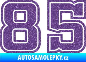 Samolepka Startovní číslo 85 typ 5 Ultra Metalic fialová