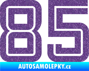 Samolepka Startovní číslo 85 typ 7 Ultra Metalic fialová